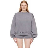 Gray Embossed Sweatshirt 241187F098001