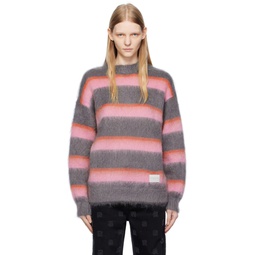 Gray   Pink Oversized Sweater 232187F096004