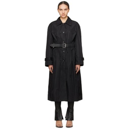Black Belted Trench Coat 241187F067000