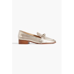 Clarita knotted metallic leather loafers