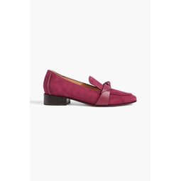 Clarita bow-embellished suede loafers