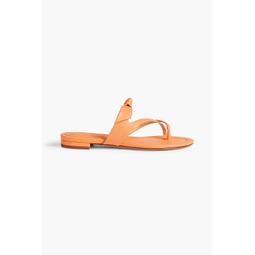 Clarita bow-embellished lizard-effect leather sandals