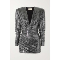ALEXANDRE VAUTHIER Asymmetric gathered sequined stretch-jersey mini dress