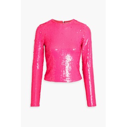Delaina sequined tulle top