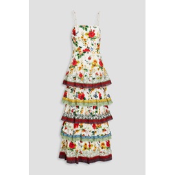 Valencia tiered floral-print cotton maxi dress