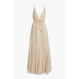 Carisa belted chiffon gown