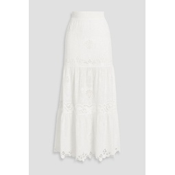 Reise broderie anglaise cotton maxi skirt