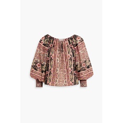 Alta floral-print cotton and silk-blend voile blouse