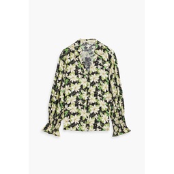 Julius floral-print satin-twill blouse