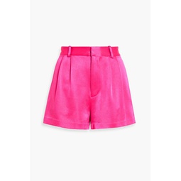 Conry pleated satin-crepe shorts