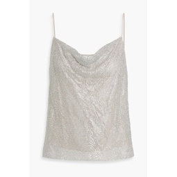 Harmon draped crystal-embellished chainmail top