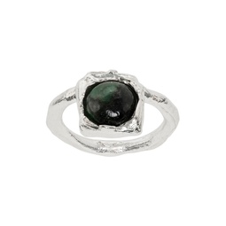 Silver Emerald The Eye Of The Storm Ring 222137M147005