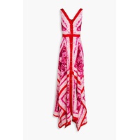 Valentine tie-dyed silk-crepe de chine midi dress