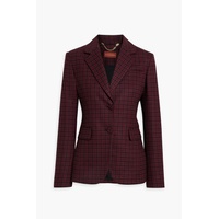 Checked wool-blend tweed blazer