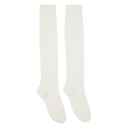 White Overknee Socks 241820F076001