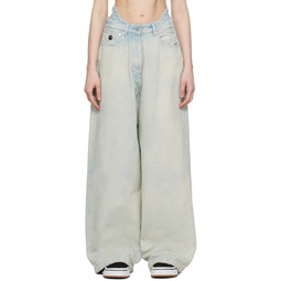 Blue Baggy Jeans 241820F069000