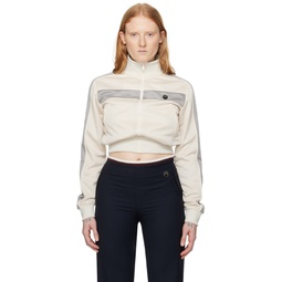 Off White Cropped Track Jacket 241820F063003