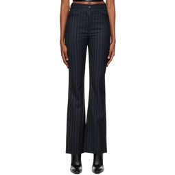 Navy Striped Trousers 222820F087000