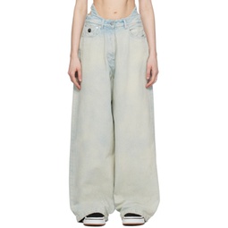 Blue Baggy Jeans 241820F069000