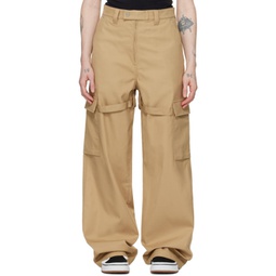 Beige Relaxed-Fit Cargo Pants 241820F087001