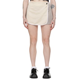 Off-White & Gray Pleats Miniskirt 241820F090002
