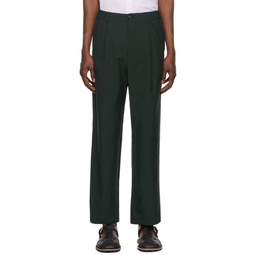 Green Wool Trousers 221482M191022