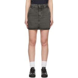 Black Denim Short Skirt 221482F090000
