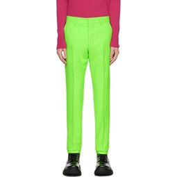 Green Cigarette Fit Trousers 222482M191019