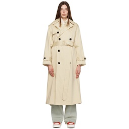 Beige Double Breasted Trench Coat 231482F067001