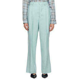 Blue Pleated Trousers 232482F087010