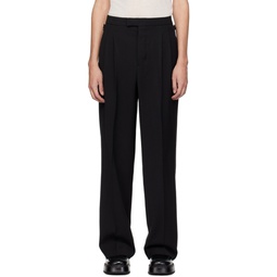 Black Pleated Trousers 241482M191022