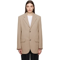 Taupe Buttoned Blazer 241482F057015