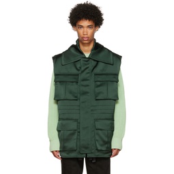 Green Polyester Vest 221482M185000