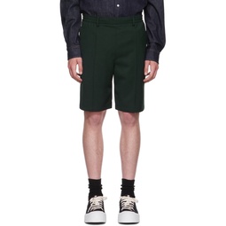 Green Wool Shorts 221482M193042