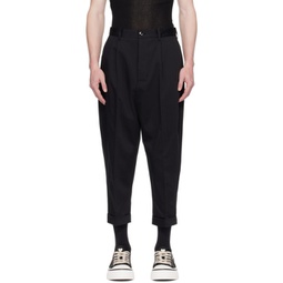 Black Carrot-Fit Oversized Trousers 241482M191006