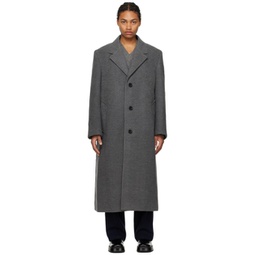 Gray Oversized Coat 232482M176006