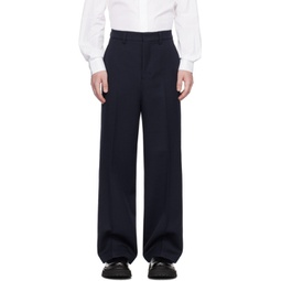 Navy Large Fit Trousers 231482M191031