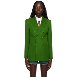 Green Double-Breasted Blazer 231482F057011