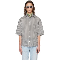 Gray & Off-White Stripe Shirt 241482M192041