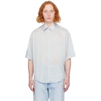 Off-White & Blue Boxy-Fit Shirt 241482M192040