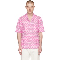 Pink & White Printed Shirt 231482M192034