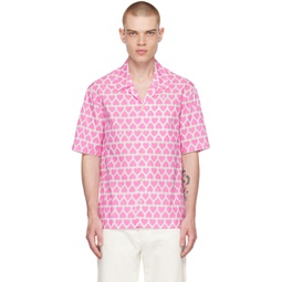Pink & White Printed Shirt 231482M192034