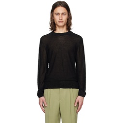 Black Semi-Sheer Sweater 241482M201023