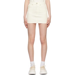 White Five-Pocket Denim Miniskirt 231482F090000