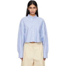 Blue Embroidered Shirt 241482F109000