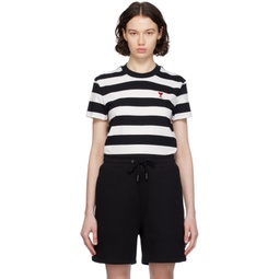Black & White Striped T-Shirt 241482F110004