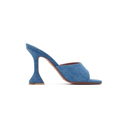 Blue Lupita Denim Heeled Sandals 222415F125019