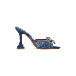 Blue Rosie Slipper Heeled Sandals 232415F125017