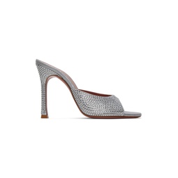 Silver Alexa Crystal Slipper 105 Heeled Sandals 241415F125006