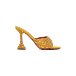Yellow Lupita Crystal Slipper Heeled Sandals 241415F125021